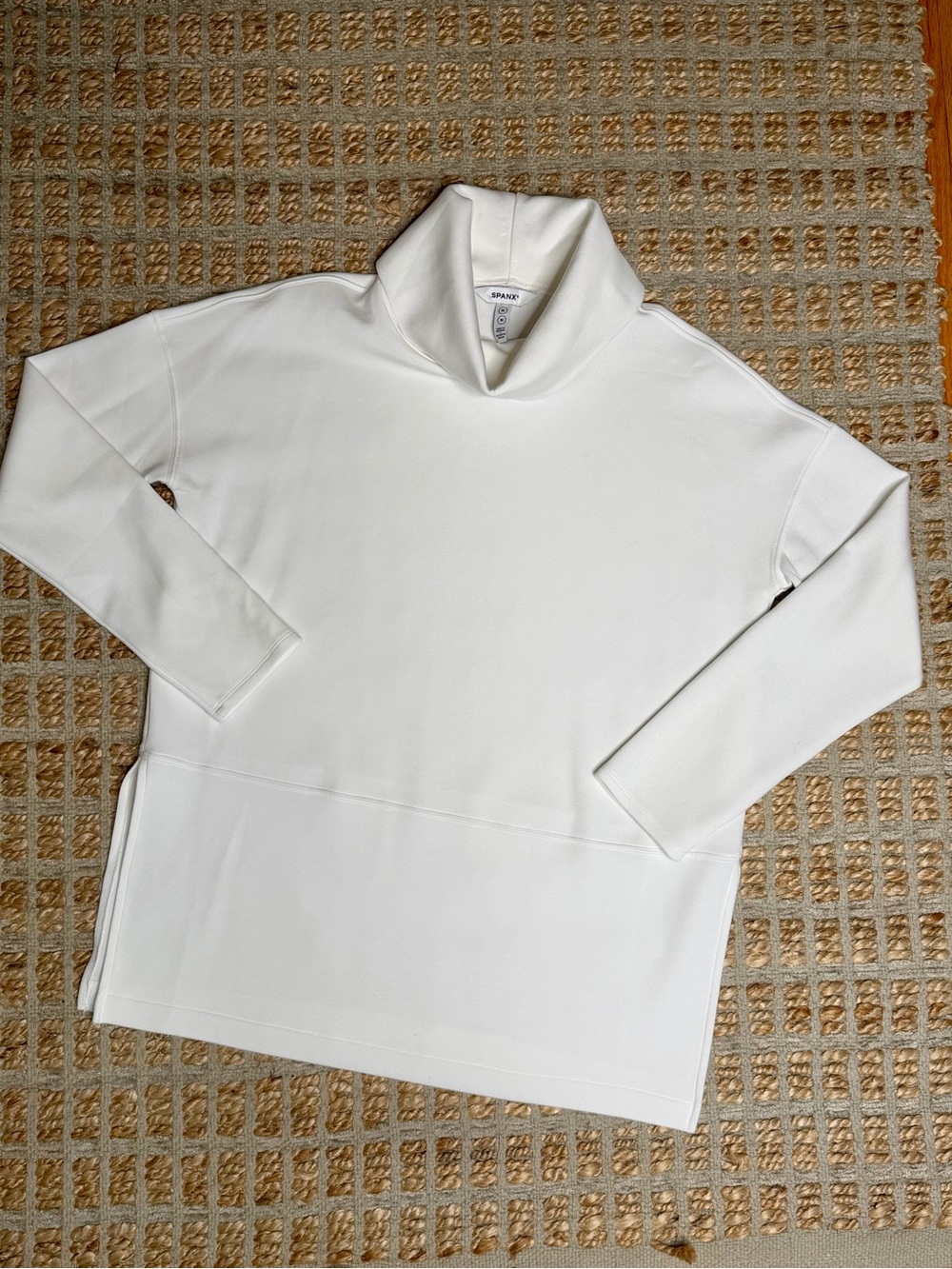 SPANX White Cowl Funnel Neck Sweater